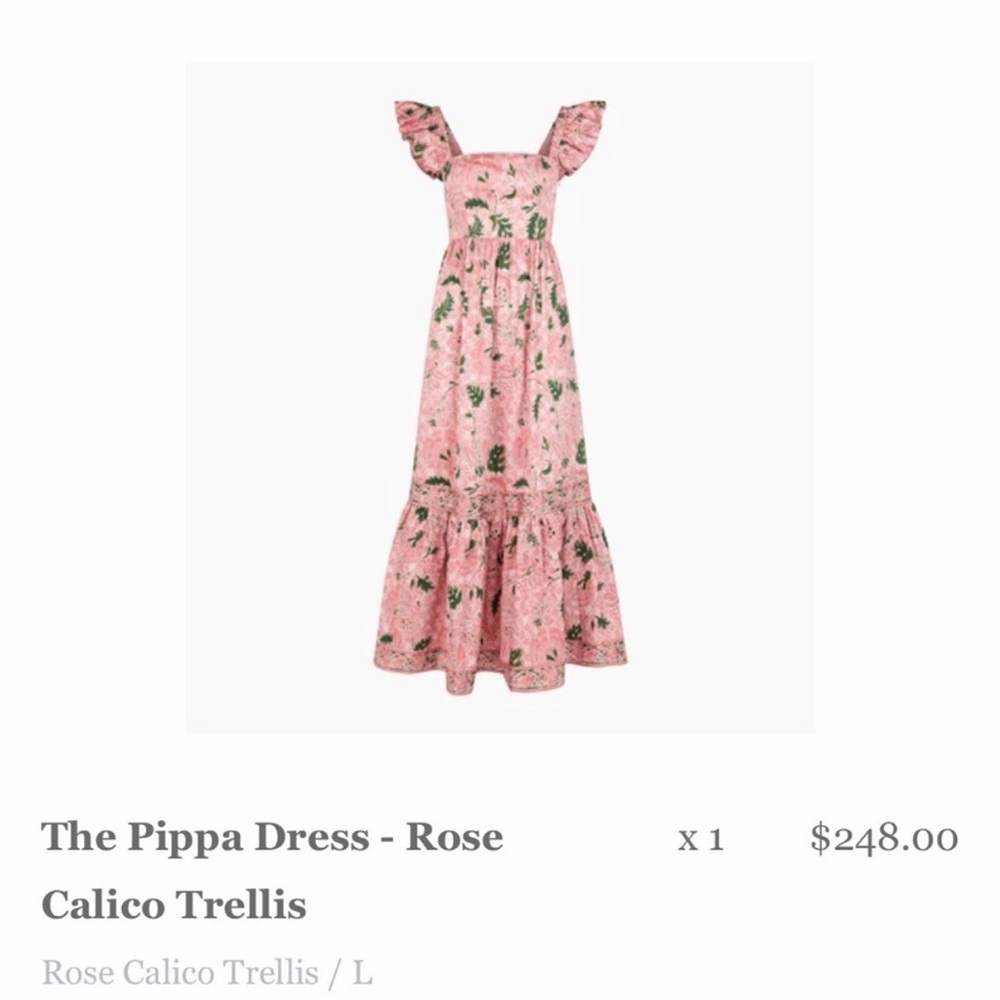 NWT Hill House Pippa Maxi dress Calico Trellis